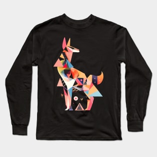 Angular Color Wolf Long Sleeve T-Shirt